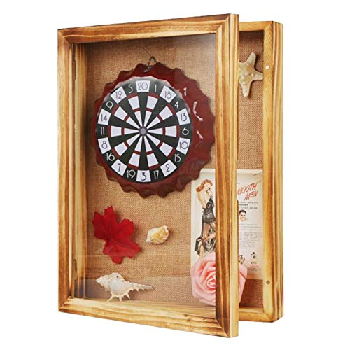 BECTSBEFF 11x14.5 Shadow Box Display Frame with Linen Board, 2.5-inch Depth, Rustic Shadowbox Picture Frame, Perfect for Photos,Sports Memorabilia, Awards, Medals and Tickets-Brown