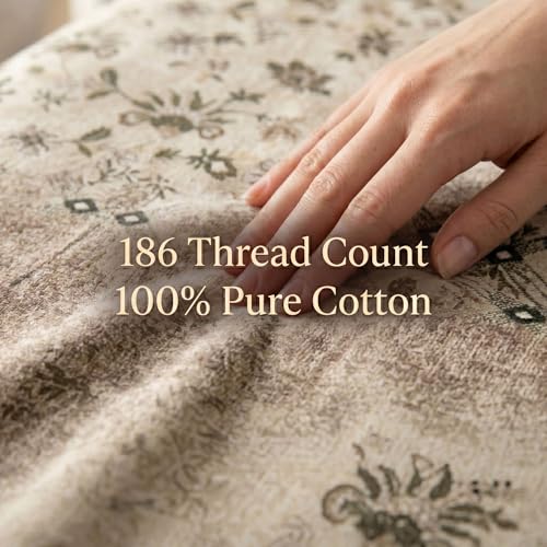 Image of Mafatlal Spring Glory Cotton Single Bedsheet Combo Pack of 2 with Pillow Covers | 180 TC Durable Soft Touch Fabric | Elegant Home Furnishing for Single Bed | Persian Red & Floral Beige