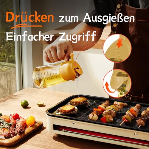 TrendPlain 16oz Ölsprüher für Speiseöl – 470ml Olivenöl Flasche – 2-in-1 Ölspender und Ölsprüher – Küchen Gadgets für Kochen… – Ansicht 4