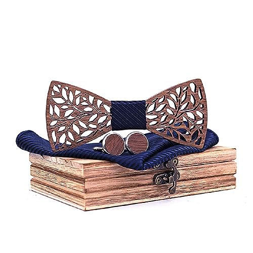Corbata de madera para hombre, artesanal, hueca y tallada
