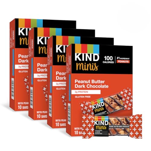 KIND Mini Snack Bars, Peanut Butter Dark Chocolate, Gluten Free, Low Sugar, Low Calorie Snacks, 80 Count - image 1