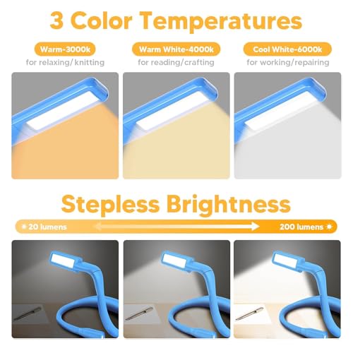 Image of Reading Light Back to School Supplies: Neck Book Light for Night Reading in Bed, Rechargeable Neck Light Reading Accessories,Teenage Boy Gifts for Women Stocking Stuffers for Men Book Lovers Gifts