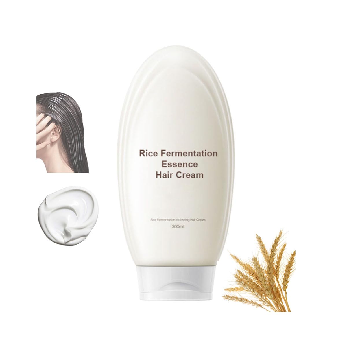 Rice Fermentation Essence Hair Cream,Fermented Rice Water Hair Mask,Moisturizing and Smooth Deep Conditioning Hair Essence Mask for All Hair Types (1PCS)