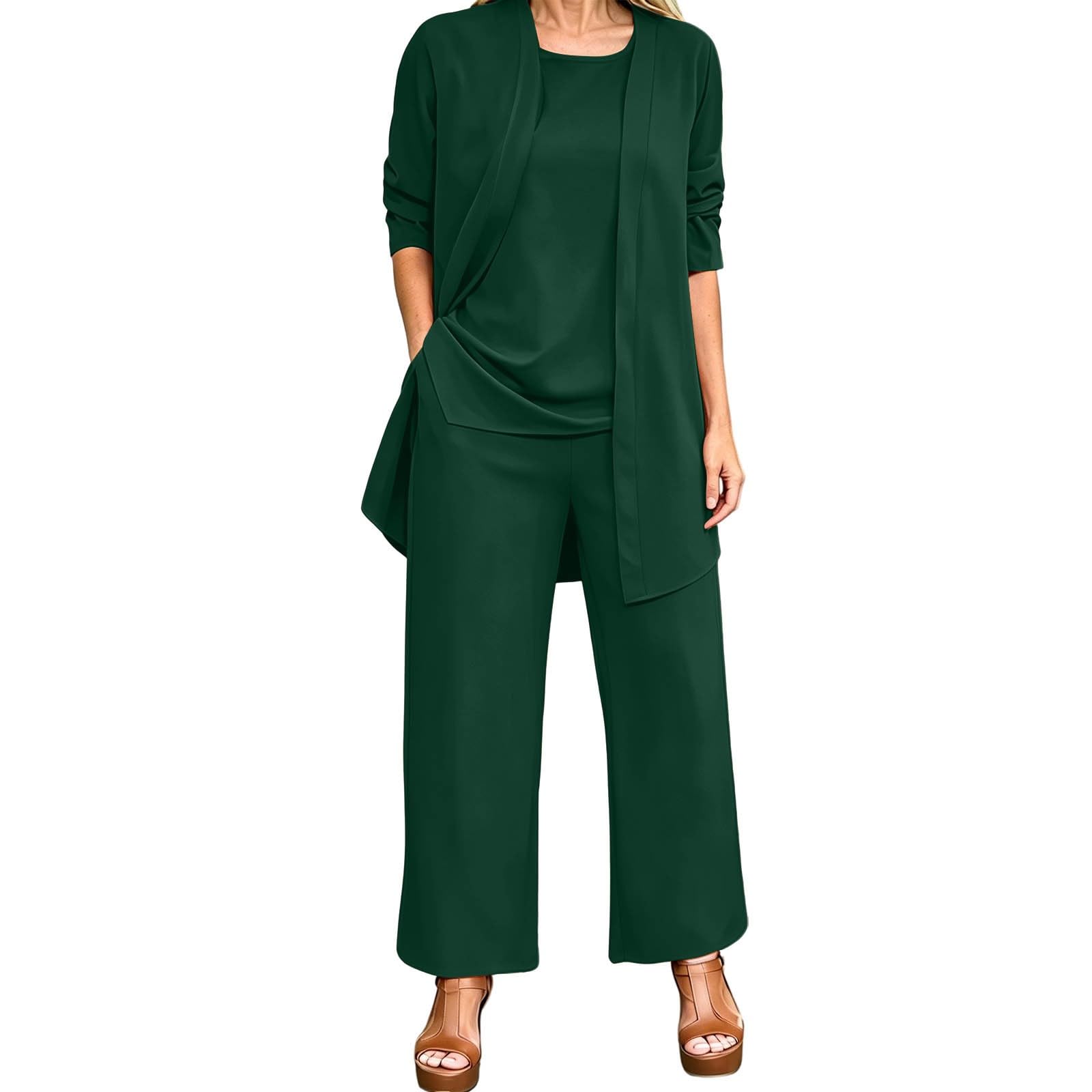 Sport Set Damen - Damen Sommer Outfit 3-Teiliges Outfit für Jeden Tag – Schlankmachende Bequeme Und LäSsige Hosen
