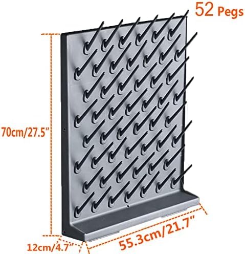 Estante de secado de cristalería de laboratorio con 52 clavijas desmontables, montaje en pared o independiente, material de polipropileno duradero para una organización eficiente del laboratorio