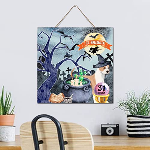 Placa de madera para decoración de Halloween rústica NABRAND 5
