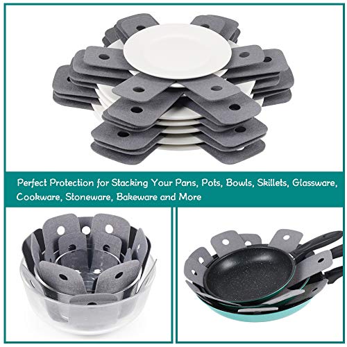 image for BYKITCHEN Pan Pot Protectors, Set of 12 and 4 Different Sizes, Larger 
