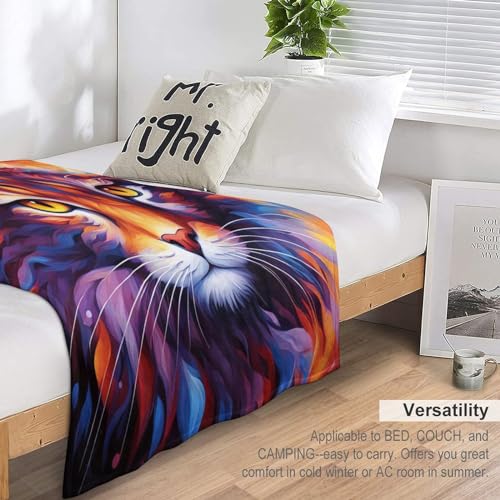 Couverture polaire flannel chat mignon 3D jeté de lit - 7