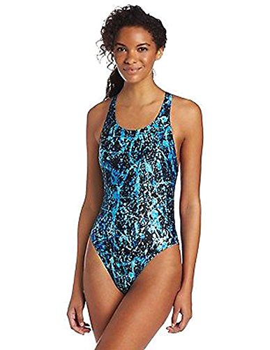 Speedo Women's Splatter Splash Super Pro Powerflex Swimsuit, Blue, 30