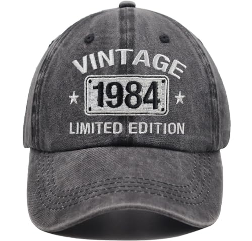 Vintage 1984 Limited Edition Hats for Men Women 42th Birthday Decorations 42 Year Old Adjustable Embroidered Baseball Cap Gifts for Retirement Mom Dad