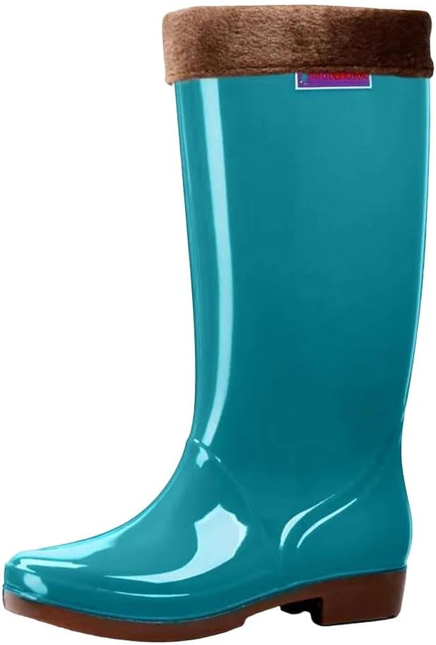 Women's Knee High Rain Boots Waterproof Non-Slip With Fleece Lining For Casual Comfort Daily Commute