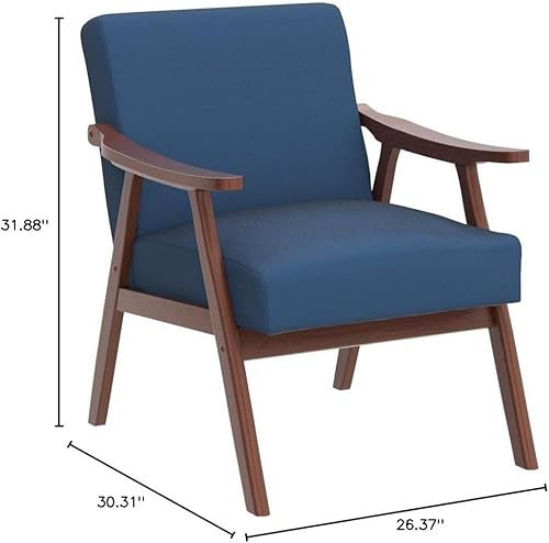 Miniatura 2 de Container Furniture Direct Silla decorativa con tapicería de microfibra y marco de madera maciza, muebles clásicos de mediados de siglo modernos