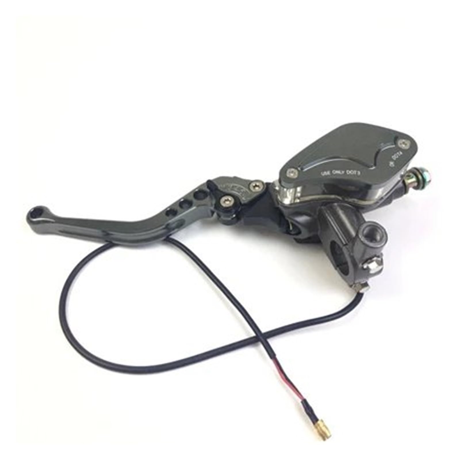 Hguvsjd 22mm Universal Motorcycle Clutch Master Cylinder Pump Brake Reservoir Levers Hydraulic Lever Motorcycle Brake Lever(Titanium Left)