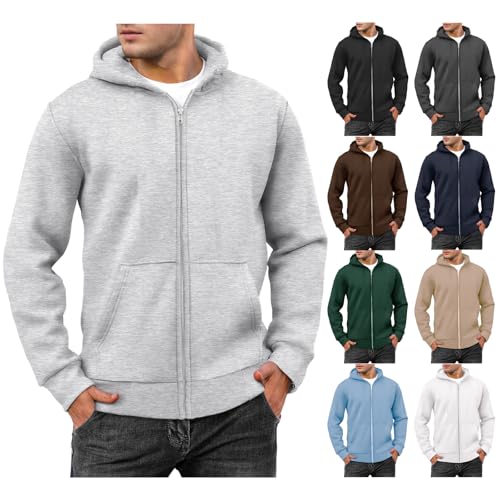 Mens Full Zip Sweatshirts Oversized Fleece Lined Casual Hoodies Training Athletic Hooded Pullover Jacket with Pockets4