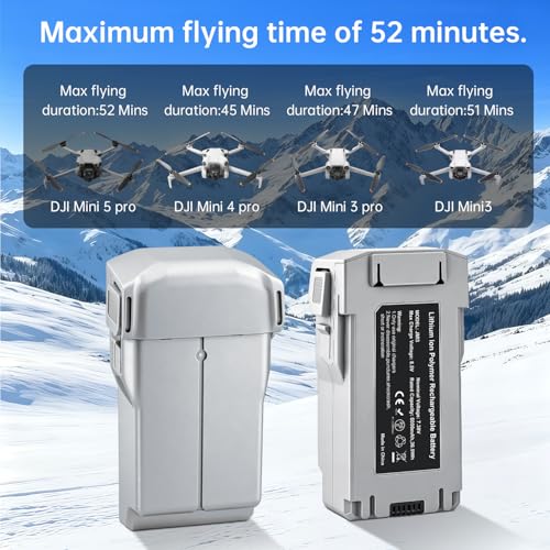 Fantasyo Mini 5 Pro/4 Pro/Mini 3 Intelligent Flight Battery 1 Pack, Supports Max 52 Mins Flight Time, 7.16V 5000mAh Replacement Battery for DJI Mini 5 Pro/Mini 4/3/3 pro Plus Drone by Fantasyo - Image 4