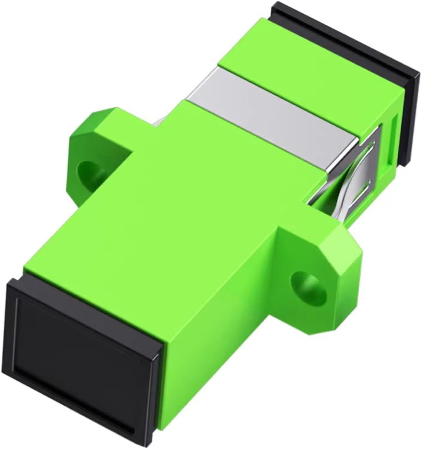 EZYUMM 6-Pack SC/APC Fiber Optic Adapter - Female to Female Simplex Single Mode Coupler for Network Panels & FTTH Applications (Green, Panel Mount Compatible)