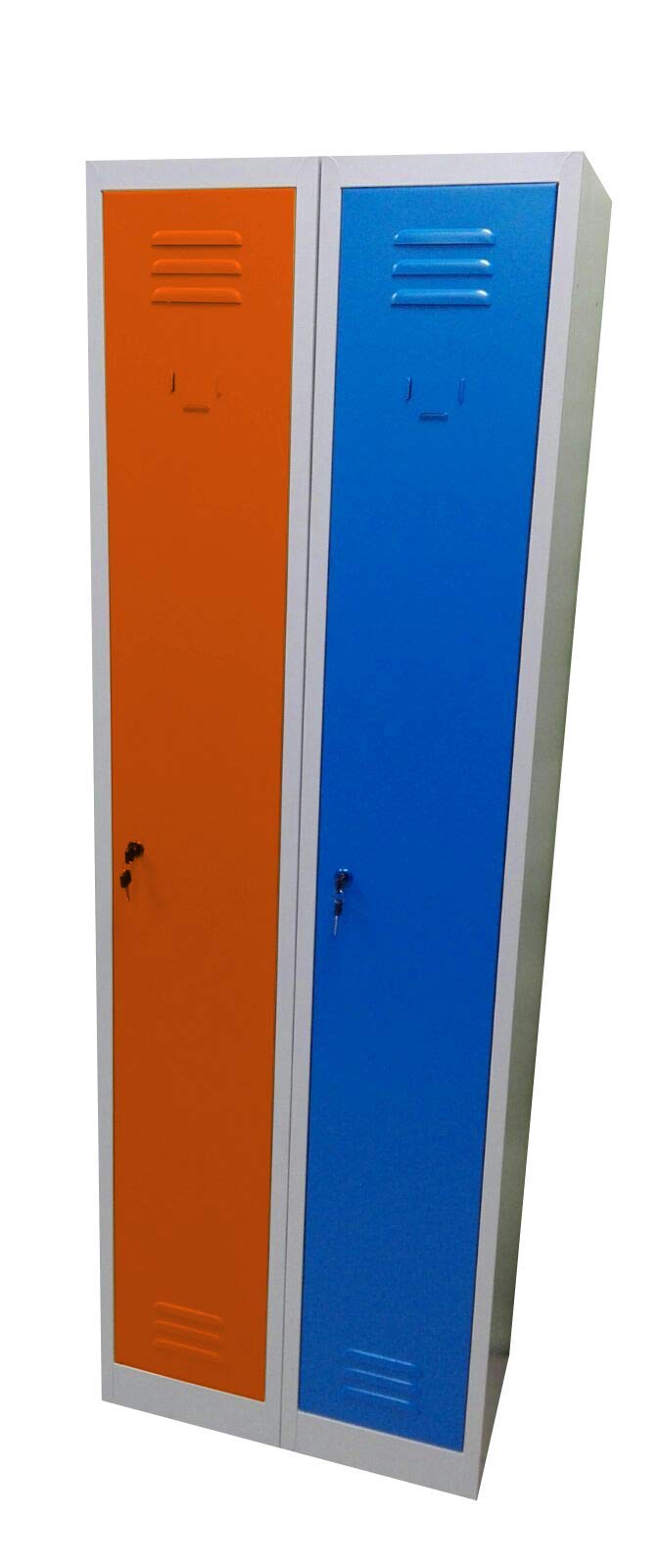 Armadietto spogliatoio in metallo con sistema di aggancio A 3 POSTI, con ante colorate MULTICOLOR, dim.cm.90x30x180h