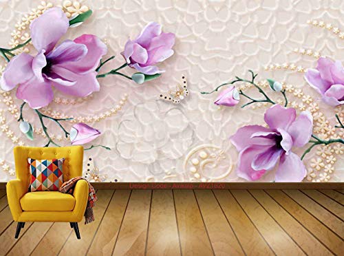 Avikalp Exclusive AVZ1620 Beautiful Artistic Flowers Butterflies HD 3D Wall Sticker(396cm x 304cm)