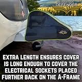 Caravan Defender Tow Hitch Cover | Universal Waterproof Trailer Hitch Protector with Strap – Towing Accessory for Caravans and Trailers (Dark Grey/Green Trim) - Image 5