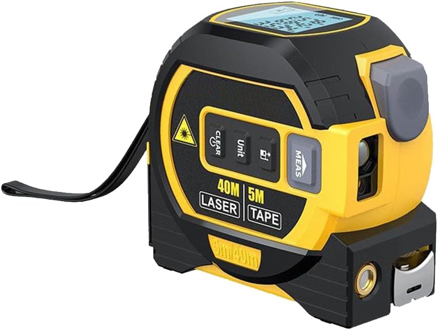 Laser Tape Measure, 3 in 1 Digital Laser Distance Meters with LCD Display, 40M Laser Measure, 5M Tape Measure, with Self-locking Device