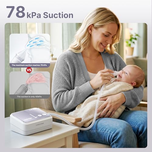 Image of Nasal Aspirator for Baby, Hospital-Grade 78KPa Strong Suction Baby Nose Sucker with Anti-Backflow, Electric Nose Suction for Baby, Soothing Lullabies, Rechargeable Baby Nasal Aspirator(GreyT1)