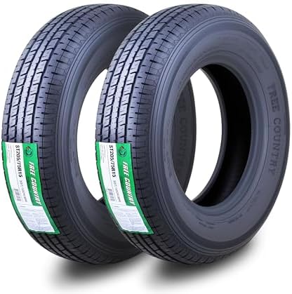 Free Country ST205/75R15 Prem Trailer Tires 8PR LR D 107N w/Scuff...