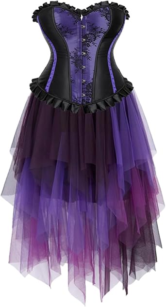 Corset Top Wite Tulle Skirt Dress Women Lace Bustier Halloween