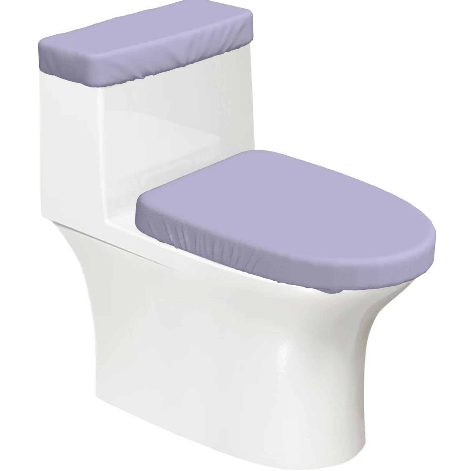 Duykimqw Black Light Purple Print Bathroom Toilet Lid Cover, Water Tank Covers