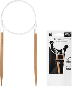 32 Inch (80cm) Bamboo Circular Knitting Needles Size US 10 (6mm) Round Knitting Needle for Hats, Socks, Baby Booties & Sweaters – Hand-Polished