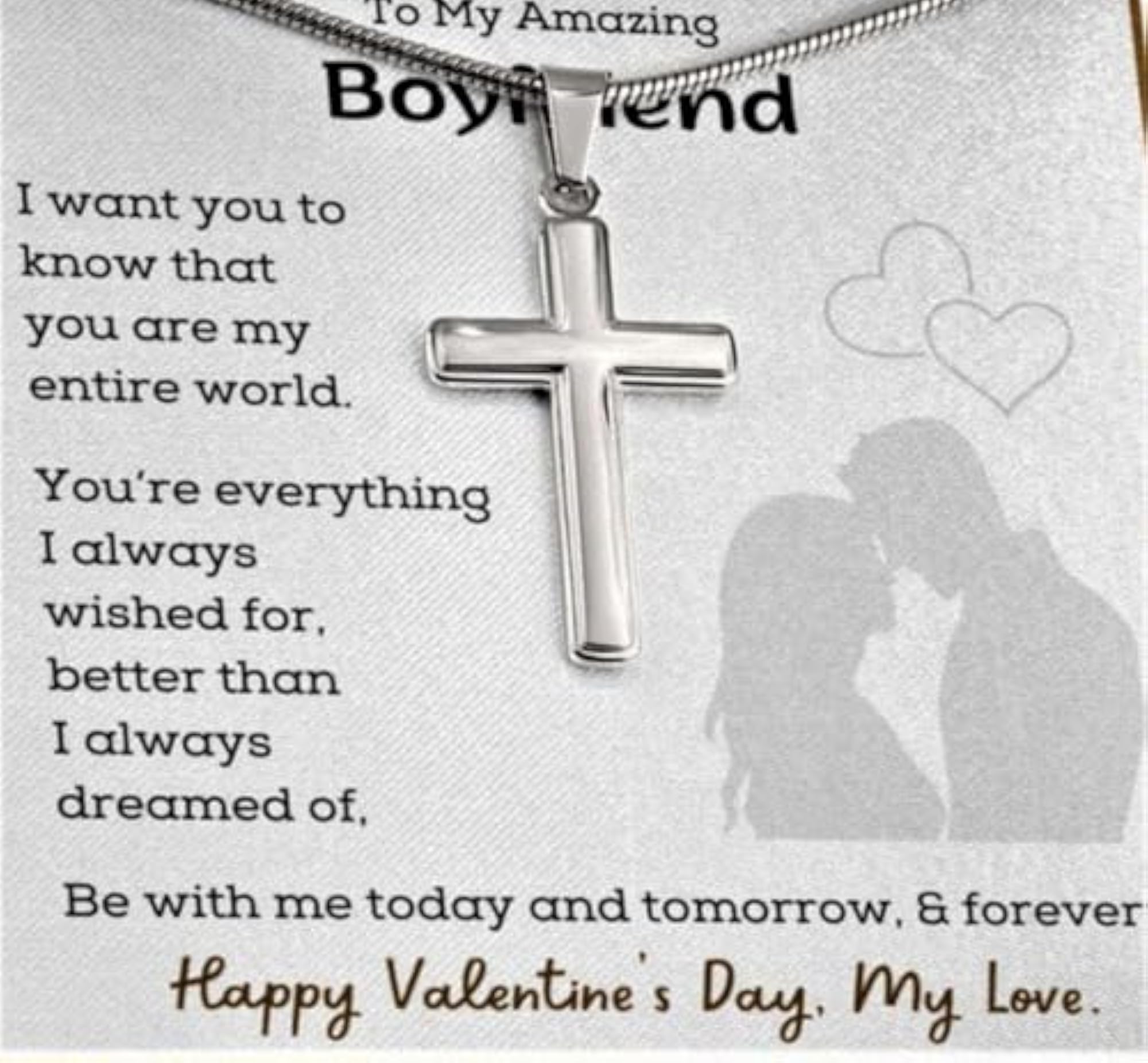 Personalised 925 Sterling Silver Necklace for Boyfriend