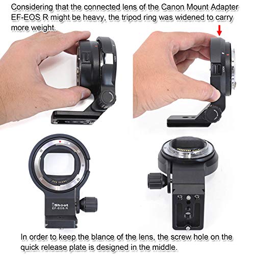 Anillo de montaje en trípode iShoot para Canon EF-EOS R adaptador de lente Arca 4