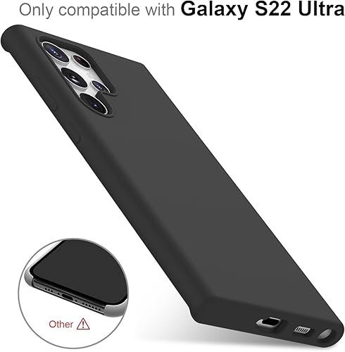 Miniatura 5 de DEENAKIN Funda protectora de silicona para Samsung Galaxy S22 Ultra, suave y sedosa con forro de microfibra suave, funda protectora para Samsung