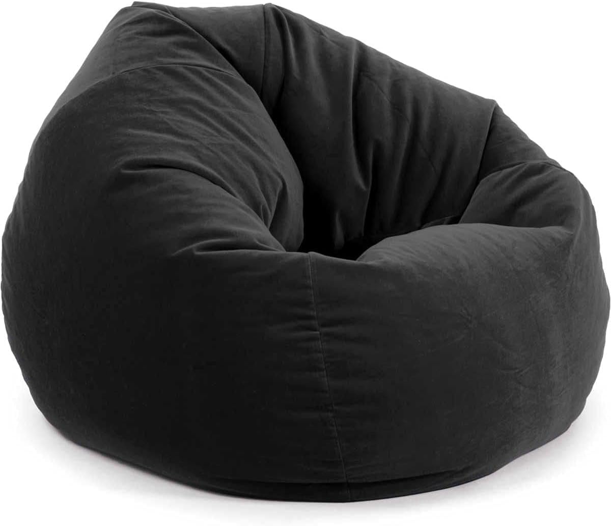 Bean Bag Soft and comfortable Lounger chair Living Room Furniture and Outdoor Furniture MM TEX (Black, Velvet)