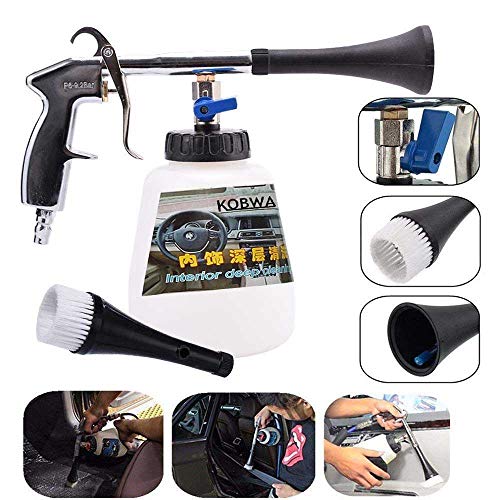 KOBWA Car Cleaning Gun, Car Interior Washing Gun Air Pulse Equipment High Pressure with Cleaning Nozzle Sprayer Foam Bottle Surface Interior Exterior Tornado Tool