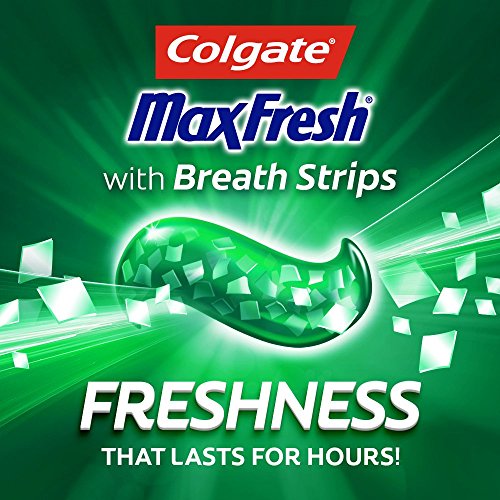 Colgate Max Fresh Whitening Toothpaste With Breath Strips, Clean Mint, 6 Ounce Tube, 4 Pack #TOP3