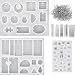 Hestya 8 Pieces Resin Casting Molds Assorted Styles Silicone Resin Molds Set with 100 Pieces Screw Eye Pins for Pendant Jewelry Making DIY