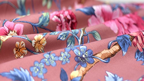 Eikei Botanical Garden Duvet Cover Washed Brushed 100-Percent Cotton Bedding Set Asian Chinoiserie Print Colorful Tropical Tree Branches And Birds Floral Pattern (Queen, Marsala) #TOP3