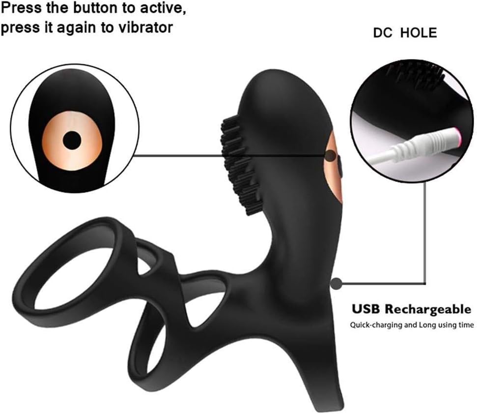 Vibrador Del Anillo Del Pene Con 10 Modos De Vibración ...