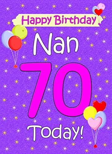 With Love Nan On Your 70th Birthday Card– Shop Inc - View #9