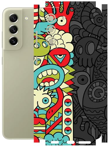 Image of AtOdds - Full Body Back Screen Guard Protector Film - Lamination Wrap Skin Sticker Compatible with Samsung Galaxy S21 FE (5G) | Scratchproof Matte Finish (Graffiti50)