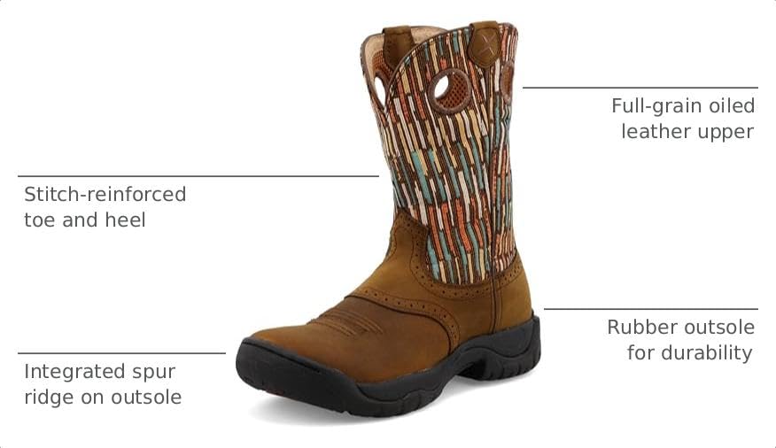 Image of Twisted X Women's 9 inch Pull On Soft Round Toe All Around Western Work Boot