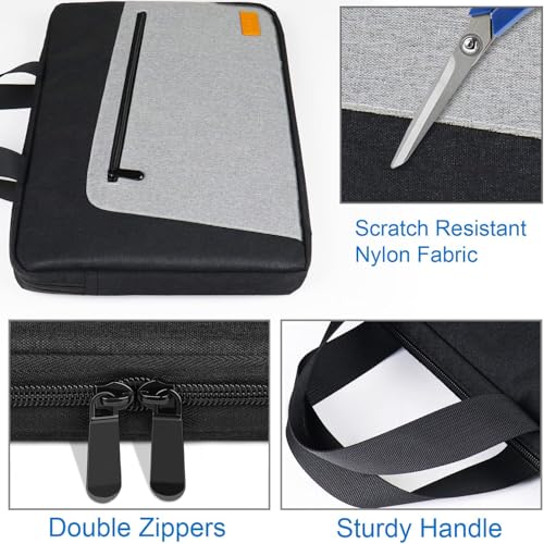 Image of Laptop Case, 15.6 Inch Laptop Briefcase Sleeve Shockproof Protective Water Resistant Computer Carrying Bag Compatible with 15.6 inch HP, Dell, Acer, Asus, Lenovo, Notebook, Black Grey