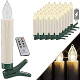 christbaumkerzen Produktvorteile: Ink. Fernbedienung // inklusive Batterien // Kabellos //Befestigungsklammern zum einfachen Anbringen // stromsparende und langlebige LED-Technik