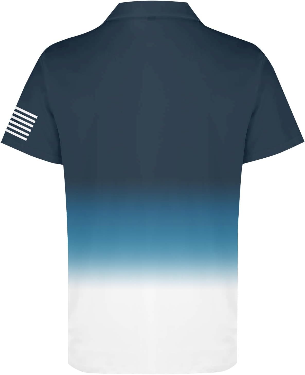 Mens Polo Shirt Gradient Christian Jesus Faith Cross American USA Flag Golf T-Shirts Casual Short Sleeve Work Tops