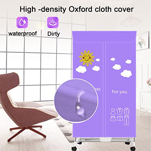 1000W Electric Heated Clothes Airer Dryer Rack Home Portable Laundry Dryer Machine Standing Electric Clothes Drying Rack， Double Layer， Overheating Protection,E
