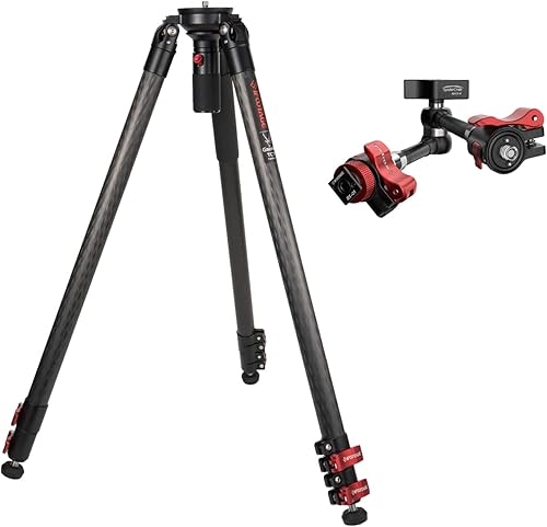 IFOOTAGE Trípodes de video de 61 pulgadas con brazo mágico de 11 pulgadas, trípode de cámara de fibra de carbono con cuenco rápido, brazo mágico de