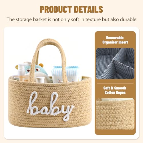 Panier de rangement pour couches et lingettes de bébé - Idéal table à langer