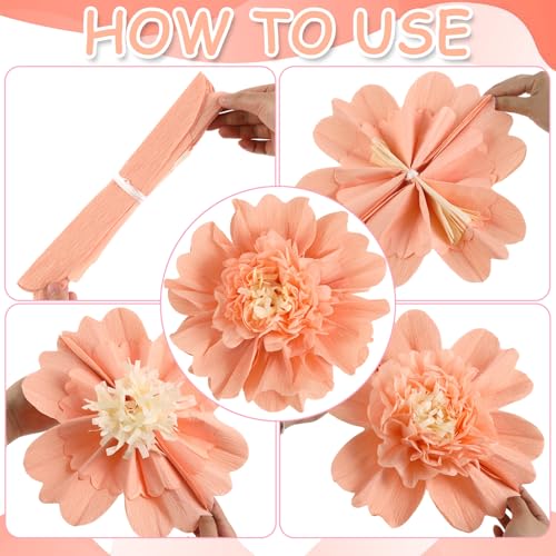 Image of SUNBEAUTY Giant Paper Flowers Large Hanging Butterfly Decorations 10'' 17'' 3D Paper Butterfly Pastel Tissue Paper Flower Decorations for Girls Women Birthday Spring Garden Garden Wedding Party Decor