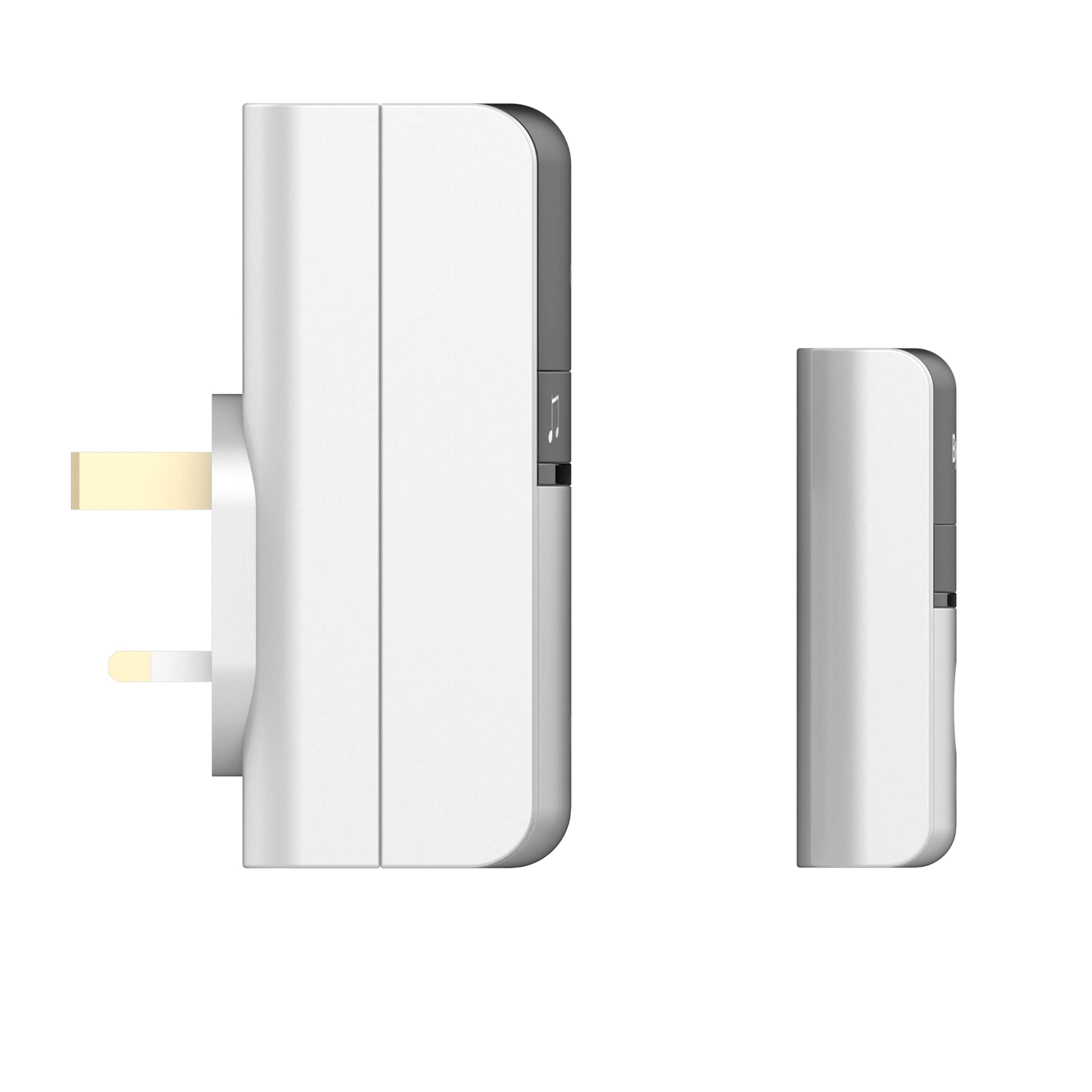 Byron DBY-23412UK Ensemble de sonnette portable sans fil, portée de 100 m, 16 mélodies Blanc