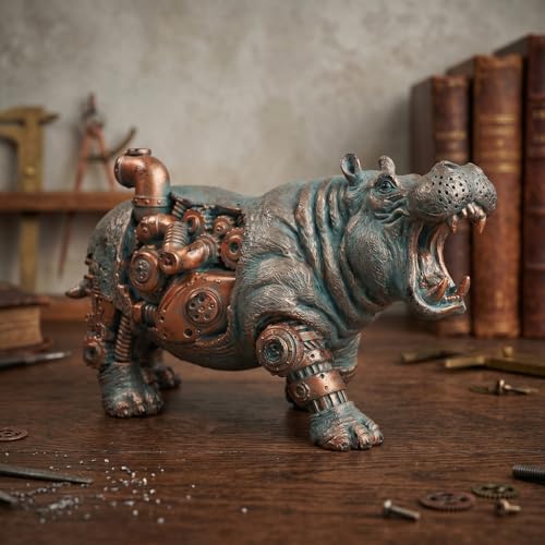 Figura de Hipopótamo Steampunk Decorativa miniatura 2